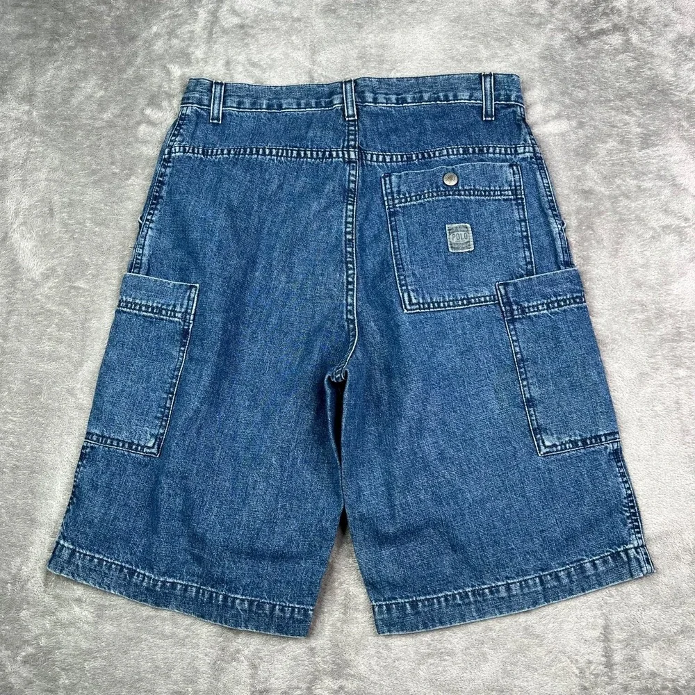 Polo Ralph Lauren Jeans Co. Denim Cargo Shorts Womens 16 Blue Carpenter‎ 11